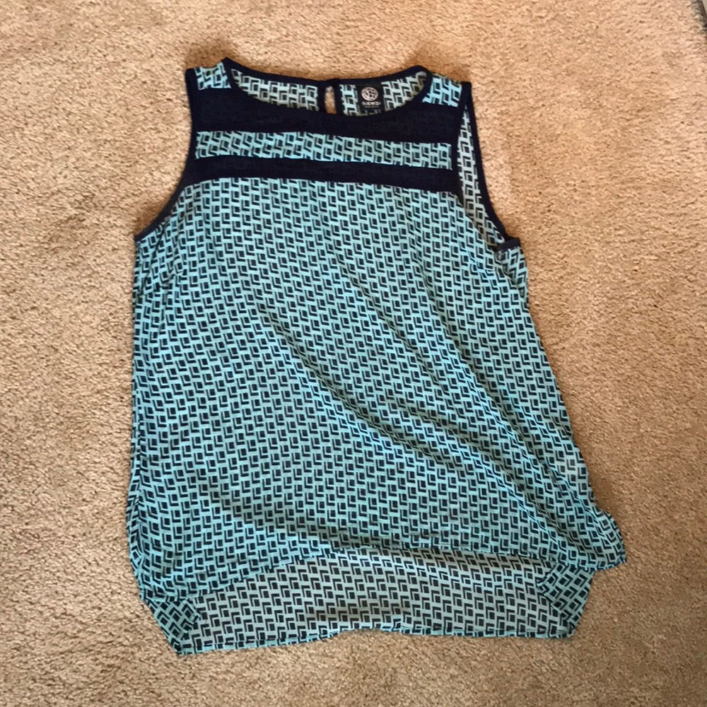 Navy and teal blouse